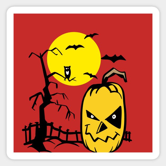 Owl in tree classic halloween candy parody Sticker by ThatJokerGuy